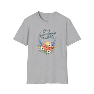Every Sunrise Brings Possibility Floral T‑Shirt