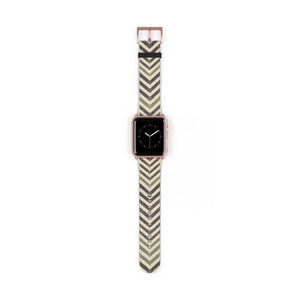 Chevron Pattern Watch Band — Neutral Geometric Apple Watch Strap
