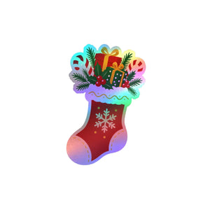 Christmas stocking kiss-cut vinyl decal - home decor decals