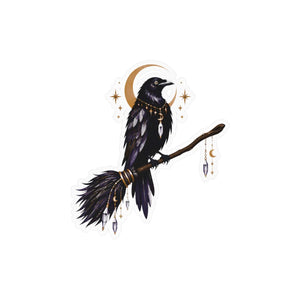Mystical raven moon kiss-cut vinyl decal - home decor decals
