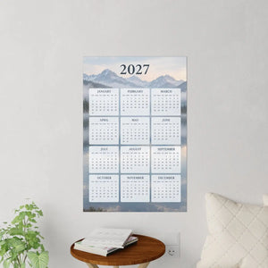 2027 Mountain Lake Wall Calendar Decal — Yearly Planner Wall Decal