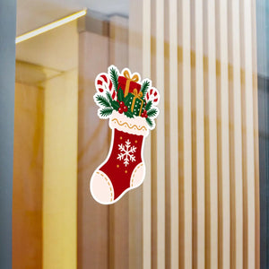 Christmas stocking kiss-cut vinyl decal - home decor decals