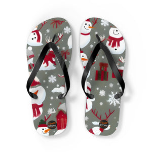 Christmas snowman and decoration, Unisex Flip-Flops
