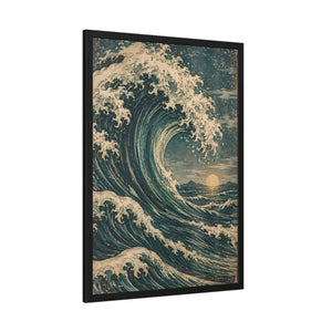 Framed ocean wave poster wall art - posters