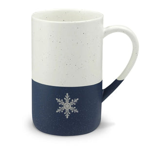 Snowflake engraved ceramic mug - mugs