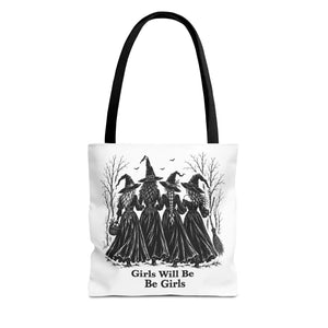 Witch Sisters Tote — “Girls Will Be Girls” Halloween Tote Bag