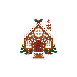 Gingerbread house christmas kiss-cut vinyl decal - home decor decals