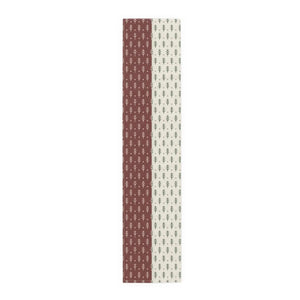 Rust & Cream Minimal Pine Table Runner — Rustic Holiday Dining Decor