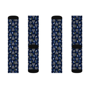 Hanukkah Menorah Pattern Socks
