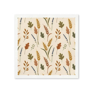 Hand-drawn autumn sprigs printed on DipaliZ three-ply paper napkins