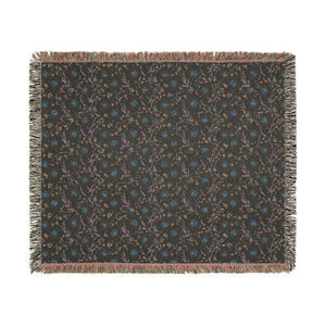 Floral Mosaic Woven Blanket – Cotton Throw - Dipaliz