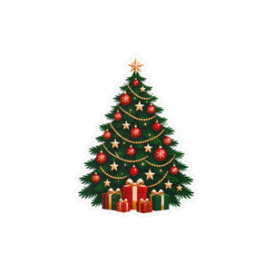 Christmas tree kiss-cut vinyl decal - home decor decals