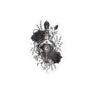 Gothic sacred heart rose kiss-cut vinyl decal - home decor decals