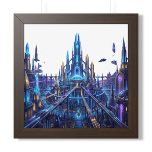 Dipaliz a futuristic city framed vertical poster - posters prints & visual artwork