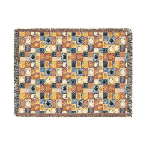 Patchwork Mosaic Woven Blanket — Cozy Boho Throw for Living Room & Gift