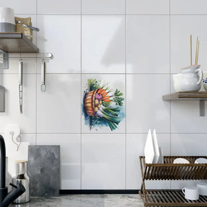 Ceramic Photo Tile - Charming Veggie Design Art Decor - Dipaliz - Wall Tiles