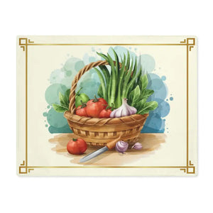 Vegetables Placemat - Vibrant Cotton Basket Design - Dipaliz - 18’’ × 14’’ - Placemats