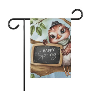 Happy Spring Slate Banner - Poly Poplin Canvas Bird Decor - Dipaliz - Flags & Windsocks
