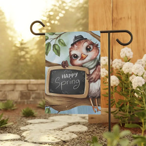 Happy Spring Slate Banner - Poly Poplin Canvas Bird Decor - Dipaliz - Flags & Windsocks