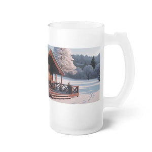 Frosted Glass Beer Mug - Cozy Cabin Rustic Style - Dipaliz - 16oz / Tumblers