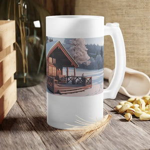 Frosted Glass Beer Mug - Cozy Cabin Rustic Style - Dipaliz - 16oz / Tumblers