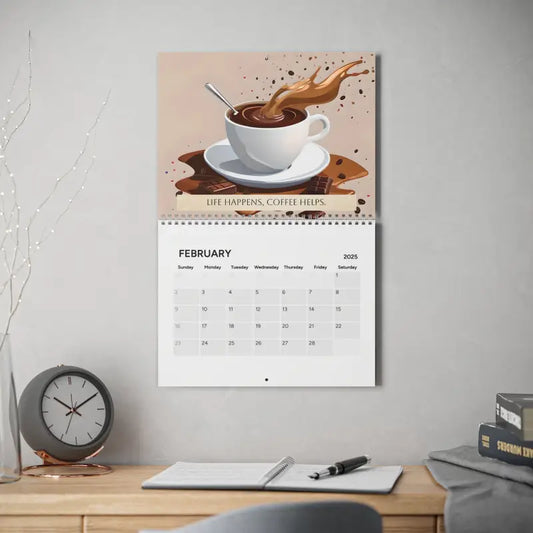 Quirky Coffee Wall Calendar 2025: Add Fun Style to Every Month - 10.8’’ x 8.4’’ / Semi Glossy