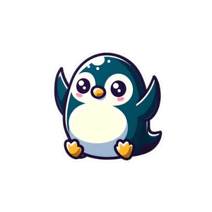Cute Penguin Kiss-cut Vinyl Decals - Premium White Satin - Dipaliz - 8’’ x 10’’ / Decorative Stickers