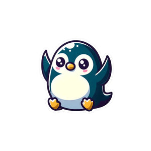 Cute Penguin Kiss-cut Vinyl Decals - Premium White Satin - Dipaliz - 6’’ x 8’’ / Decorative Stickers