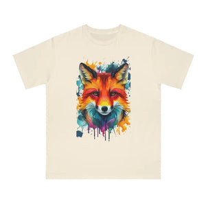Vibrant Fox Tee - Organic Colorful Splash Design - Dipaliz - T-shirts