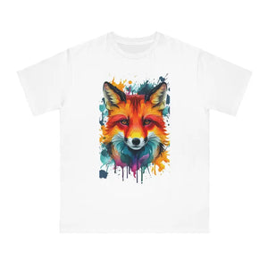 Vibrant Fox Tee - Organic Colorful Splash Design - Dipaliz - White / s - T-shirts
