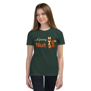 Funny Nut Squirrel Style Youth Tee - Hilarious Graphic Shirt - Dipaliz - Heather Forest / s - T-shirts