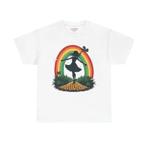 Rainbow Shamrock Heavy Cotton Tee - Irish Magic Style - Dipaliz - T-shirts