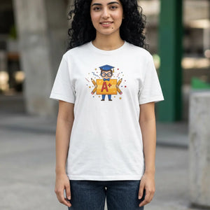 A+ Grad Owl T-shirt, Cute Academic Graduation Tee for Students & Teachers - T-shirts - m