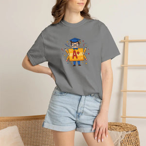 A+ Grad Owl T-shirt, Cute Academic Graduation Tee for Students & Teachers - T-shirts - m