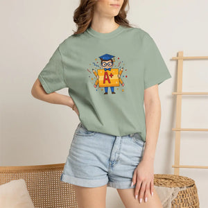 A+ Grad Owl T-shirt, Cute Academic Graduation Tee for Students & Teachers - T-shirts - m