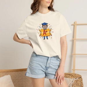 A+ Grad Owl T-shirt, Cute Academic Graduation Tee for Students & Teachers - T-shirts - m