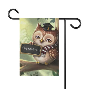 Congrats Garden Banner - Graduating Owl Grad Charm - Dipaliz - Flags & Windsocks