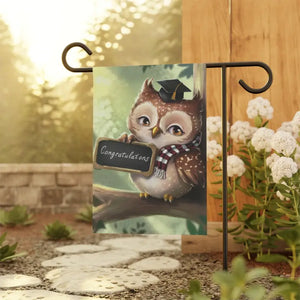 Congrats Garden Banner - Graduating Owl Grad Charm - Dipaliz - Flags & Windsocks
