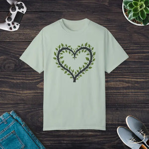 Garment-dyed T-shirt - Unique Heart Design Nature Art - Dipaliz - Bay / s - T-shirts