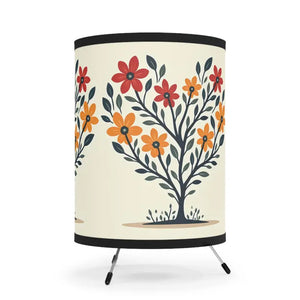 Heart Shaped Plant Tripod Lamp High-res Printed Shade - Dipaliz - one Size / Black - Lamps