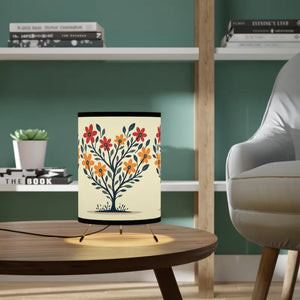 Heart Shaped Plant Tripod Lamp High-res Printed Shade - Dipaliz - one Size / Black - Lamps