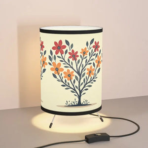 Heart Shaped Plant Tripod Lamp High-res Printed Shade - Dipaliz - one Size / Black - Lamps