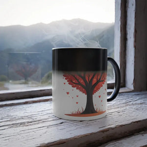 Color Morphing Heart Mug - Heat Activated Magic Coffee Cup - Dipaliz - 11oz - Mugs