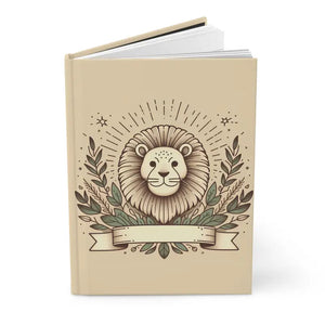 Lion Leaf Hardcover Journal with Wraparound Print - Dipaliz - Journals