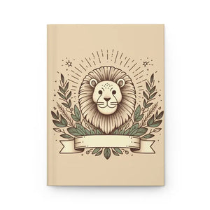 Lion Leaf Hardcover Journal with Wraparound Print - Dipaliz - Journals