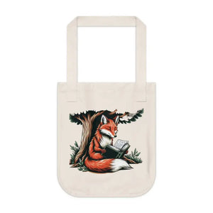 Red Fox Reading Organic Canvas Tote - Eco Friendly Adventure - Dipaliz - one Size / Natural - Bags