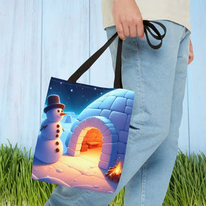 Chill Winter Vibes Tote Bag Women’s Fashion Trendy - Dipaliz - 13’’ × / Black - Shopping Totes