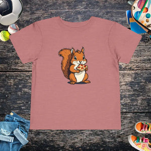 Pizza Squirrel Toddler T-shirt - Adorable Cuteness Overload - Dipaliz - Heather Mauve / 2t - T-shirts