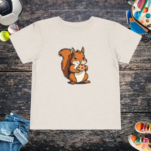 Pizza Squirrel Toddler T-shirt - Adorable Cuteness Overload - Dipaliz - Heather Dust / 2t - T-shirts