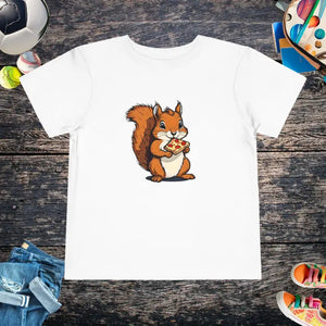 Pizza Squirrel Toddler T-shirt - Adorable Cuteness Overload - Dipaliz - White / 2t - T-shirts